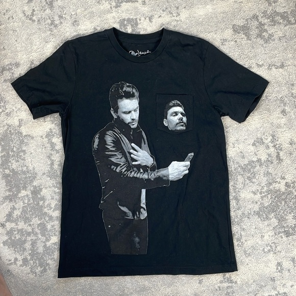 Lot of 2 James Franco Graphic T Shirts Tees Black Short Sleeve Sz M - Picture 8 of 12